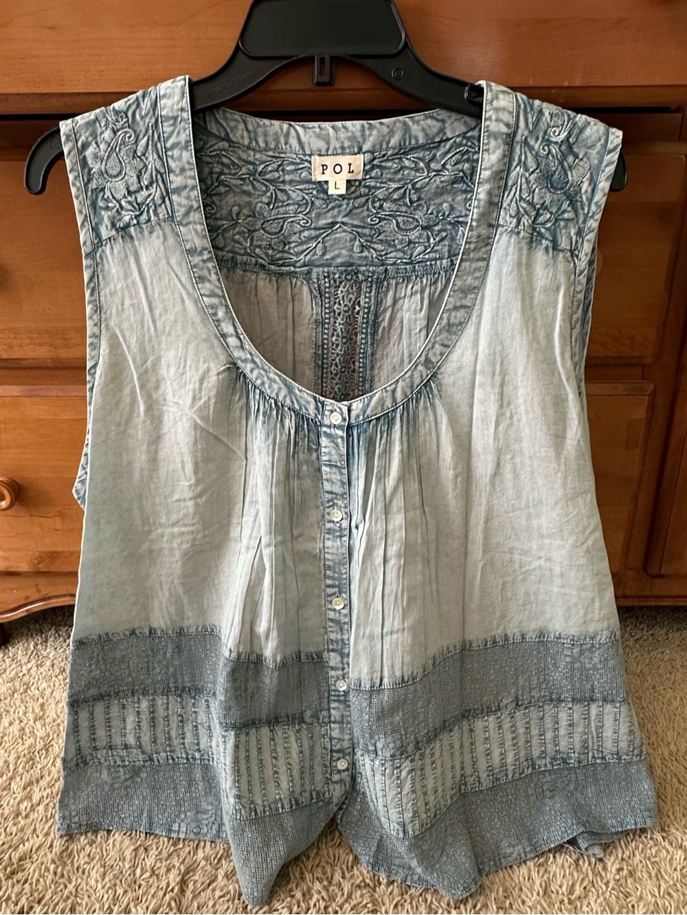 NWOT POL MINERAL WASHED SWING TOP